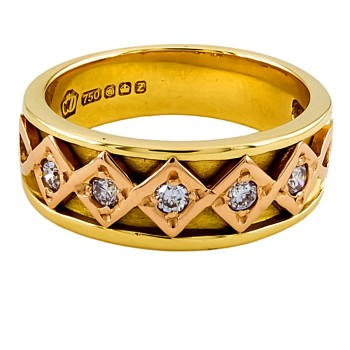 18ct Gold Clogau Diamond Band Ring Size K